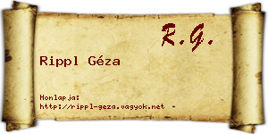 Rippl Géza névjegykártya